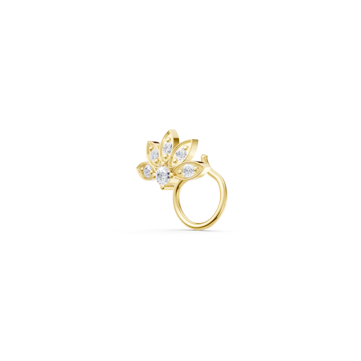 Floral Radiance Nose Pin view 2